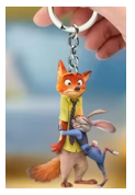 2D Flat Zootopia Judy Hopps and Nick Wilde Keychain