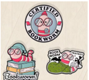 Bookworm | Cute Stacked Book Design Reading