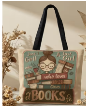 Shopper Bag, Portable Shoulder Back Hand-Held Bag, Book Lover