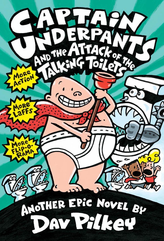 Captain Underpants and the Attack of the Talking Toilets (Captain Underpants #2), Volume 2 Hardcover – 1 February 1999 - littlepuffinChildren's Fiction, Graphic NovelsSIMON & SCHUSTERBook Cover: Captain Underpants and the Attack of the Talking Toilets