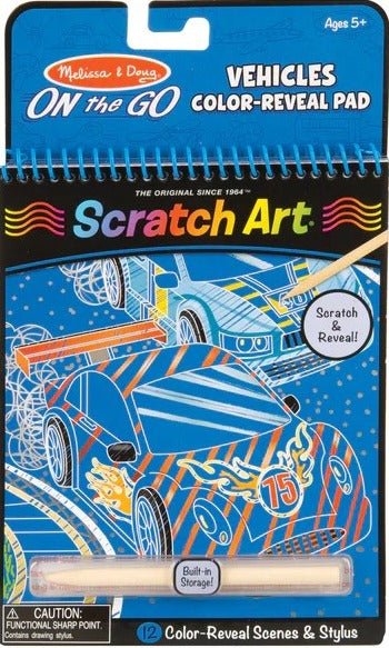 On The Go: Scratch Art - Vehicles Color Reveal Pad - littlepuffinChildren's Non - Fiction, Art WorkbookMelissa & DougCover: On The Go Scratch Art - Vehicles Color Reveal Pad