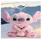 2D Flat - Disney Pink Stitch Holding Rose Acrylic Keychain