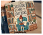 2D Printed Tote Bag for Book Lovers, Comfortable Reading, Reusable Shopping Bag
