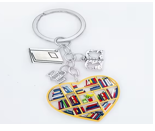 A Heart and Book-themed Keychain