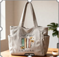 Cozy Book Lover Print Makeup Bag, Double-Sided Polyester Cosmetic Pouch with "JUST A GIRL Who Loves BOOKS