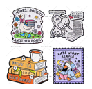 DRINK TEA AND READ BOOKS" Funny Quotes Lapel Enamel Pins