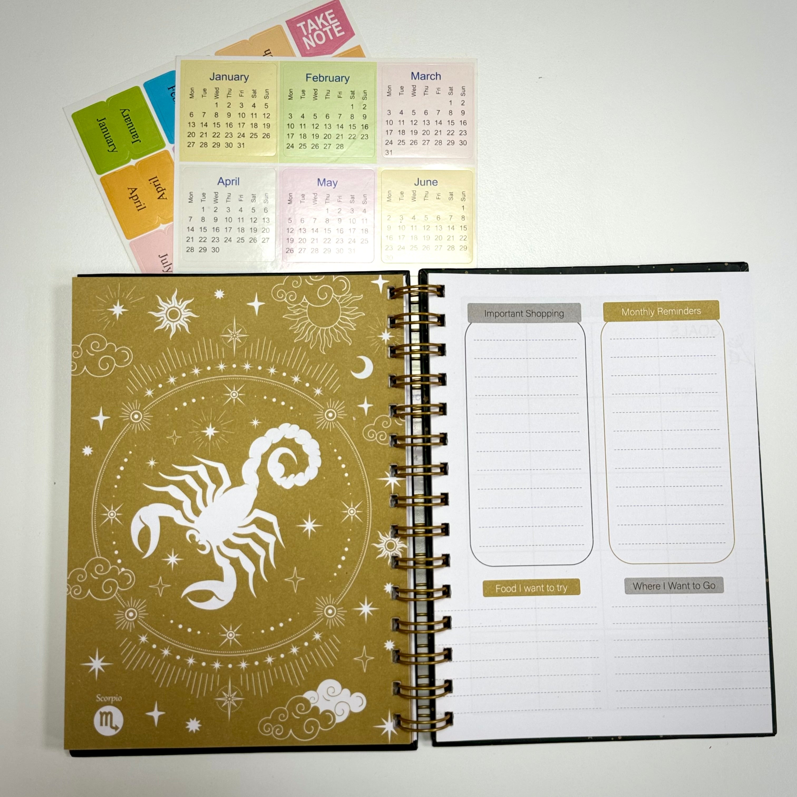 Zodiac Wire Binding 2025 Agenda Planner