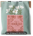 Mint Green and Pink Floral Book Cover Design, with BOOKISH Text