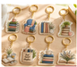 Set Charming Warm Literary Book Scene 2D Plane Acrylic Keychain Pendan