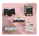 Set Original Creative Knowledge Book Bag Brooches, Geometric Textbook Student Accessories