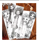 TLENPO Colorable Bookmark Designs with Whimsical