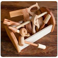 Classic Handcrafted Wooden Carpenter's Toy Set Durable And Sturdy