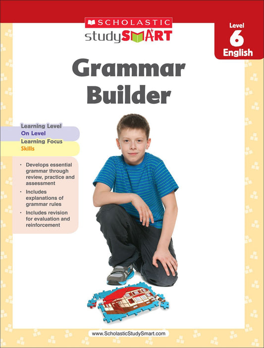 Scholastic Study Smart Grammar Builder Grade 6 Paperback - littlepuffinKids - LearningscholasticBook Cover: Grammar Builder Worbook for Grade 6